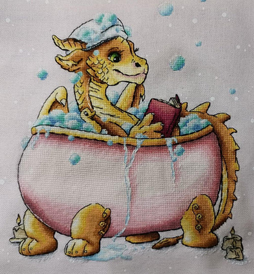 Dragon in the Bathroom - PDF Cross Stitch Pattern - Wizardi