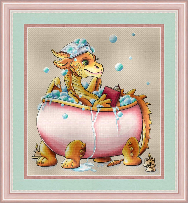 Dragon in the Bathroom - PDF Cross Stitch Pattern - Wizardi