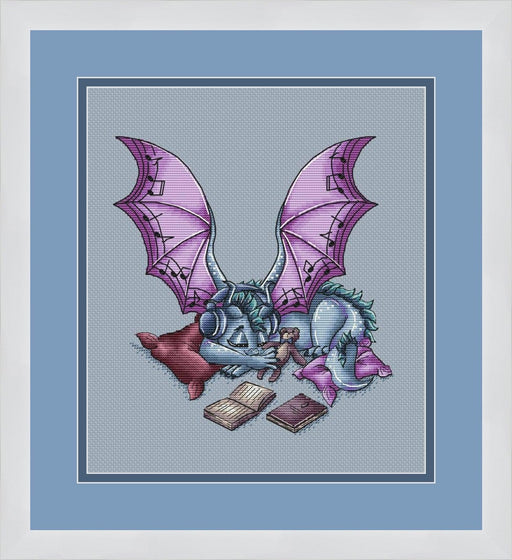 Dragon Music Lover - PDF Cross Stitch Pattern - Wizardi