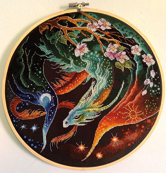 Dragon Time Keeper - PDF Counted Cross Stitch Pattern - Wizardi