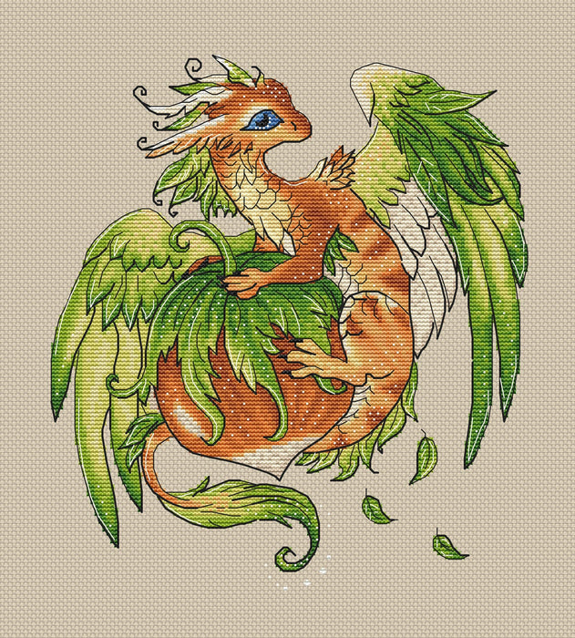 Dragon with a Nut - PDF Cross Stitch Pattern - Wizardi