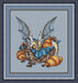 Dragon with Croissants - PDF Cross Stitch Pattern - Wizardi