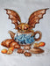 Dragon with Tea Pot - PDF Cross Stitch Pattern - Wizardi