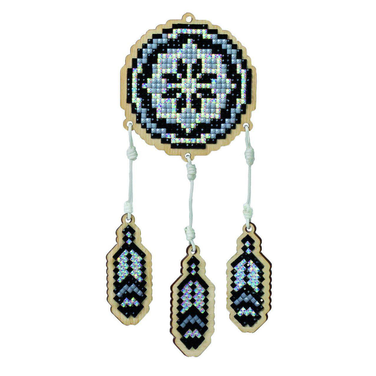 Dreamcatcher - Grey CSW200 Diamond Painting on Plywood Kit - Wizardi