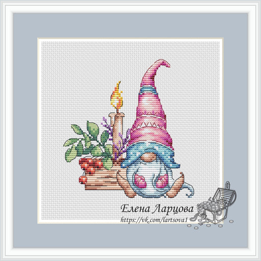 Dwarf with a Candle - PDF Cross Stitch Pattern - Wizardi