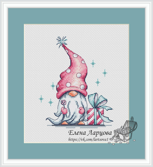 Dwarf with a Gift - PDF Cross Stitch Pattern - Wizardi