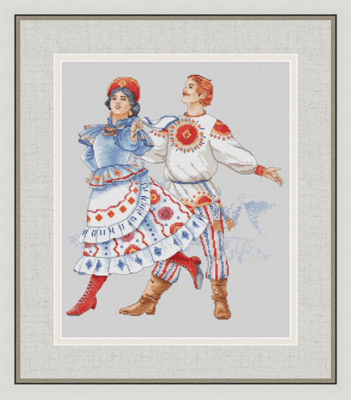 Dymkovo Toy. Dancing - PDF Cross Stitch Pattern - Wizardi