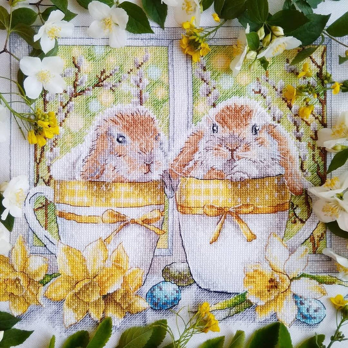 Easter bunnies Cross stitch pattern Rabbits Cross Stitch pdf Spring cross stitch pattern Modern Counted cross stitch Animal cross stitch - Wizardi