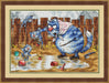 Educational Moment with Blue Cats - PDF Cross Stitch Pattern - Wizardi