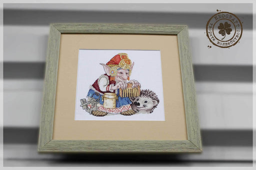 Elf with Hedgehog SP-04 Counted Cross-Stitch Kit - Wizardi