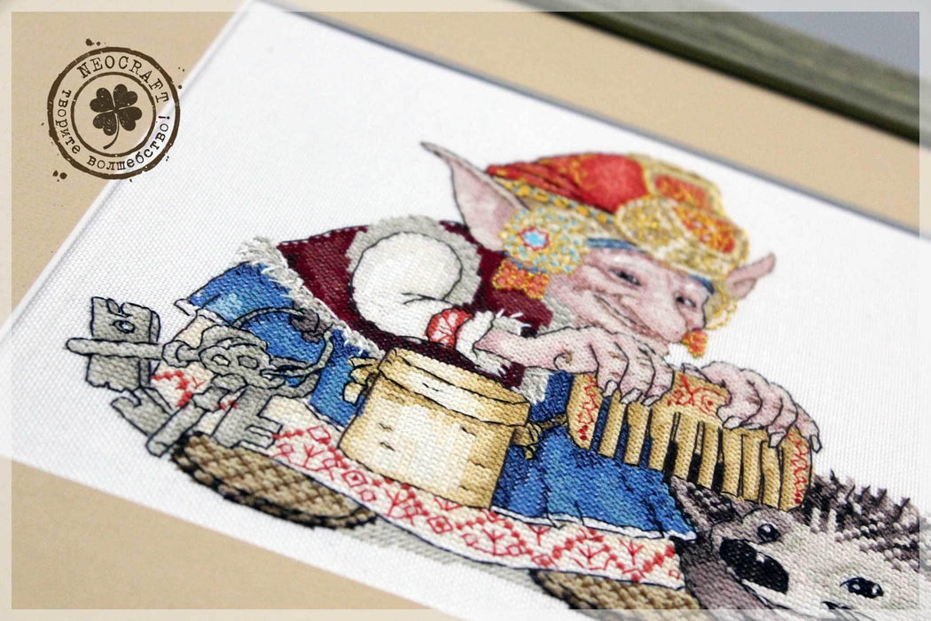 Elf with Hedgehog SP-04 Counted Cross-Stitch Kit - Wizardi