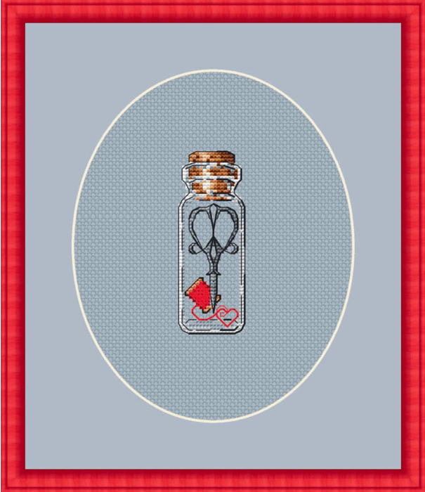 Embroidery Scissors Bottle on Plastic Canvas - PDF Counted Cross Stitch Pattern - Wizardi