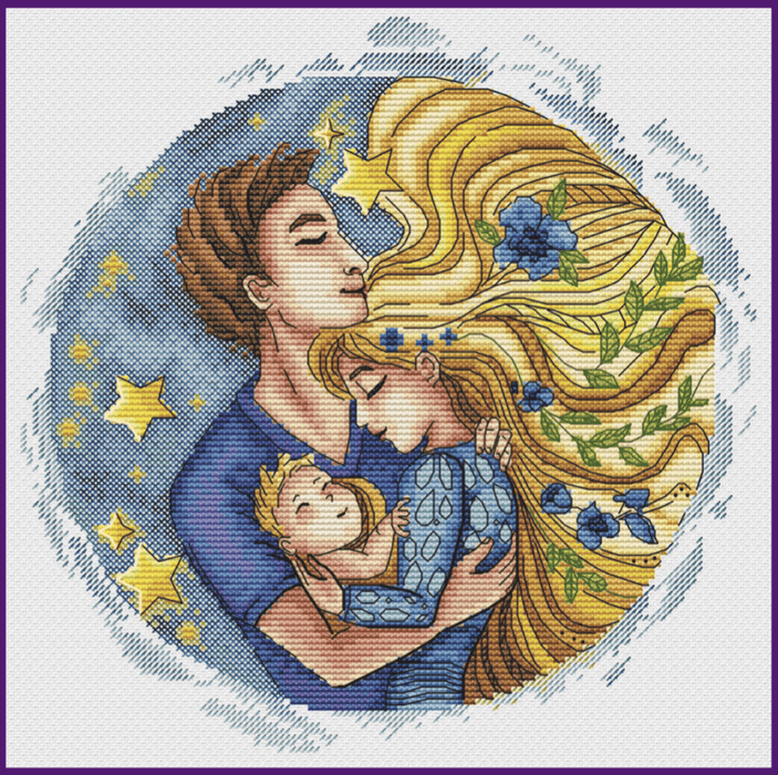 Family - PDF Cross Stitch Pattern - Wizardi