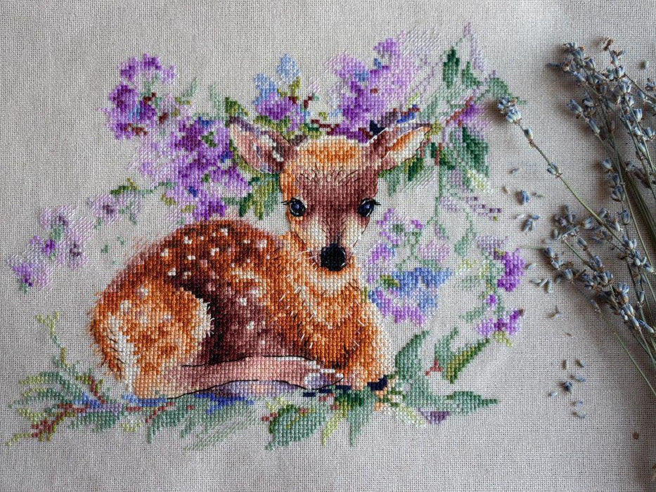 Fawn Cross stitch pattern, Baby Deer Modern Cross Stitch Chart, Cross stitch pattern PDF, Needlepoint Pattern, Forest embroidery design - Wizardi