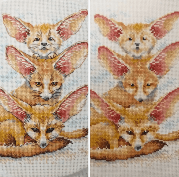 Fennec Fox Family SM-509 Counted Cross Stitch Kit - Wizardi