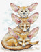 Fennec Fox Family SM-509 Counted Cross Stitch Kit - Wizardi