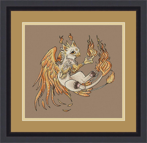 Fire Griffin - PDF Cross Stitch Pattern - Wizardi