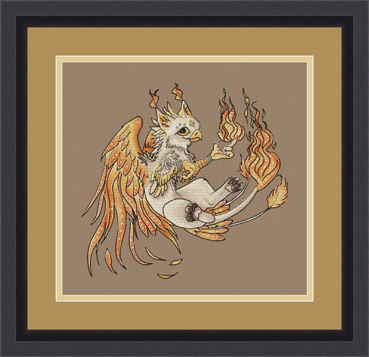 Fire Griffin - PDF Cross Stitch Pattern - Wizardi