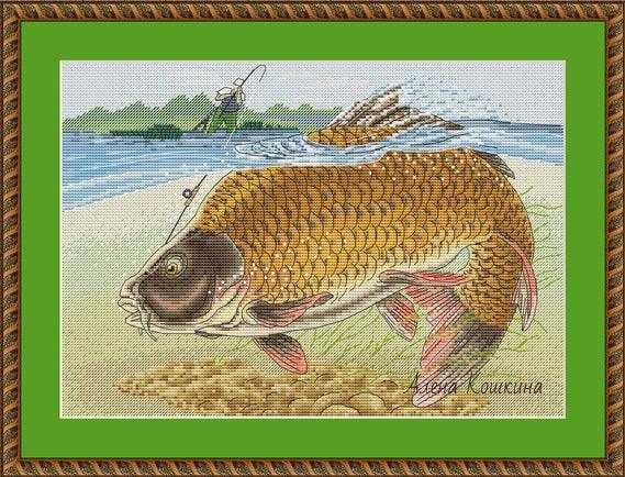 Fishing - PDF Cross Stitch Pattern - Wizardi