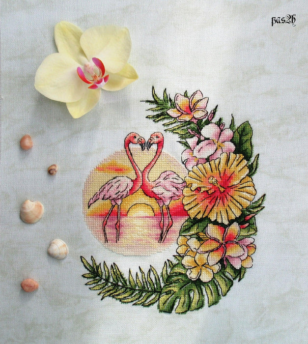 Flamingos - PDF Cross Stitch Pattern - Wizardi