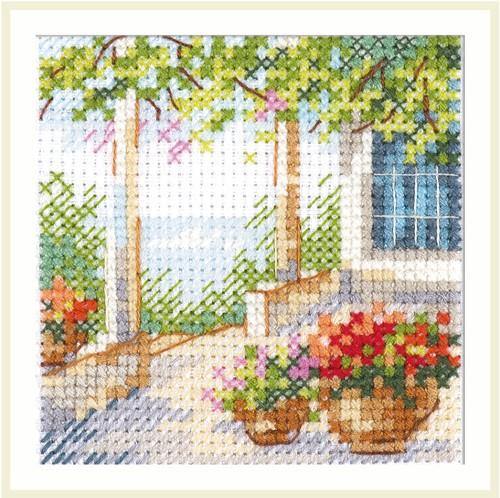 Flower Patio 0-201 Counted Cross-Stitch Kit - Wizardi