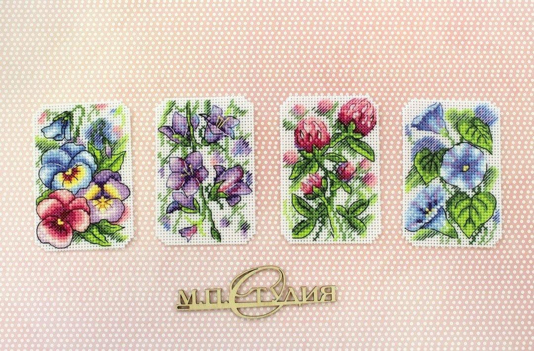 Flower Symphony P-491 / SR-491 Plastic Canvas Counted Cross Stitch Kit - Wizardi