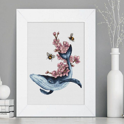 Flower Whale - PDF Cross Stitch Pattern - Wizardi