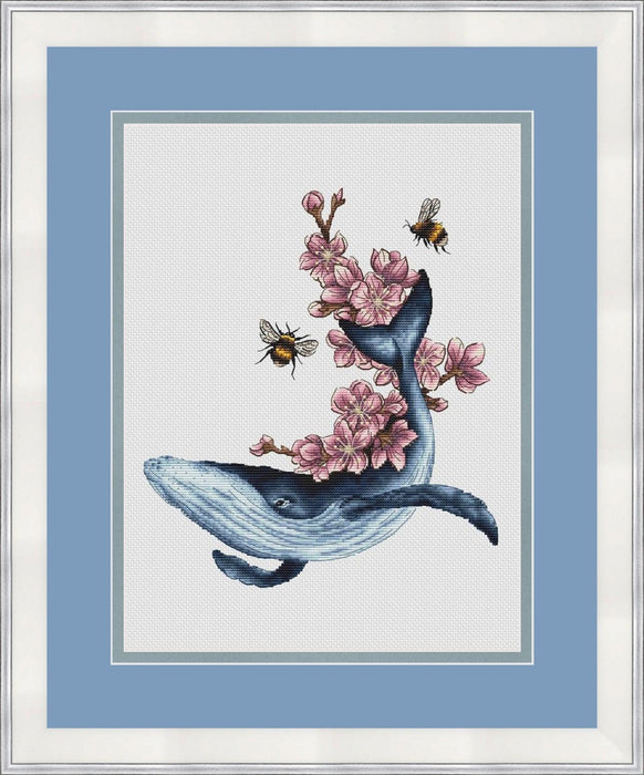 Flower Whale - PDF Cross Stitch Pattern - Wizardi