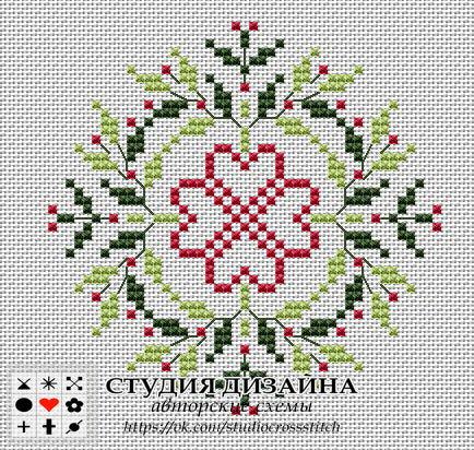 Flower Wreath - PDF Free Cross Stitch Pattern - Wizardi