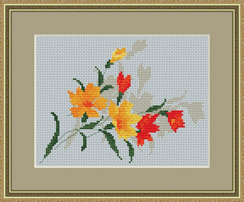 Flowers - PDF Free Cross Stitch Pattern - Wizardi