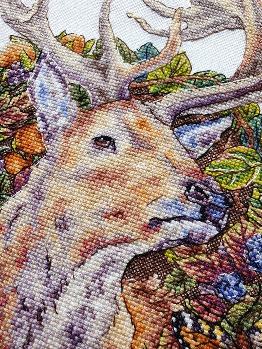 Forest Symphony. Magnificent Deer with Owl - PDF Cross Stitch Pattern - Wizardi