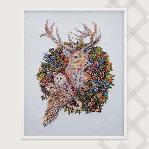 Forest Symphony. Magnificent Deer with Owl - PDF Cross Stitch Pattern - Wizardi