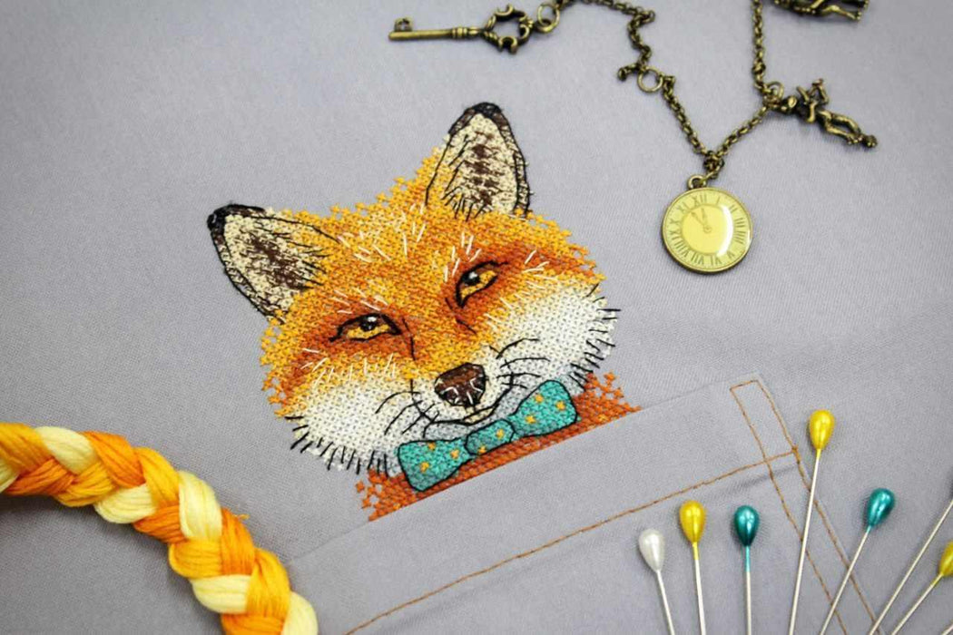 Fox Cross Stitch on Clothes kit B-242 / SV-242 - Wizardi