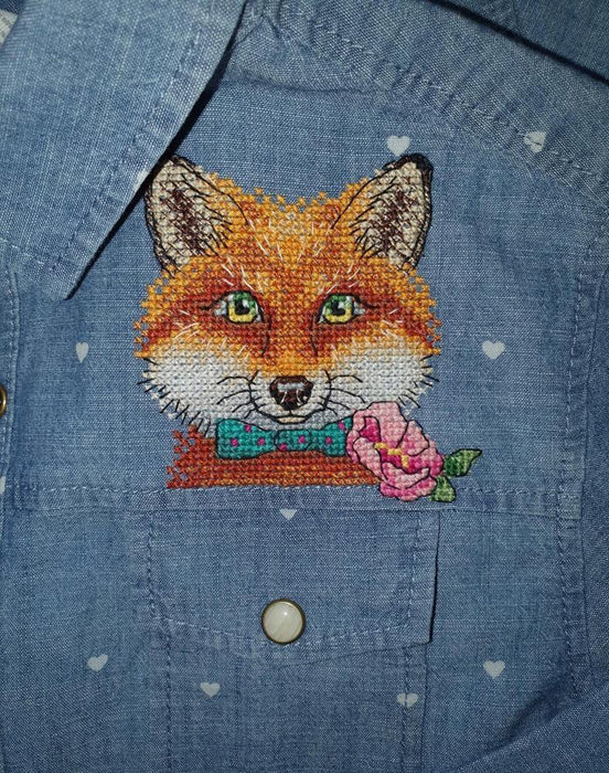 Fox Cross Stitch on Clothes kit B-242 / SV-242 - Wizardi