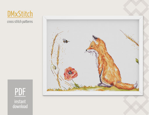 Fox Cross stitch pattern Funny Cross Stitch pdf Modern cross stitch pattern Nursery cross stitch Woodland animal cross stitch - Wizardi