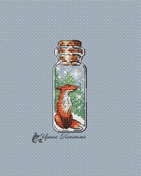 Fox Tail Bottle on Plastic Canvas - PDF Counted Cross Stitch Pattern - Wizardi