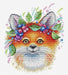 Fox with Flowers M-555 / SM-555 Counted Cross Stitch Kit - Wizardi