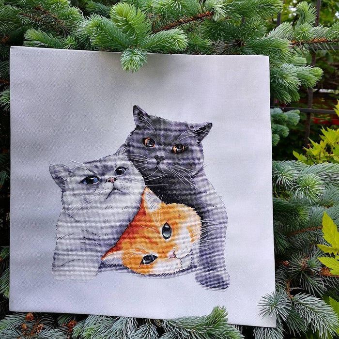 Furry trio - PDF Counted Cross Stitch Pattern - Wizardi