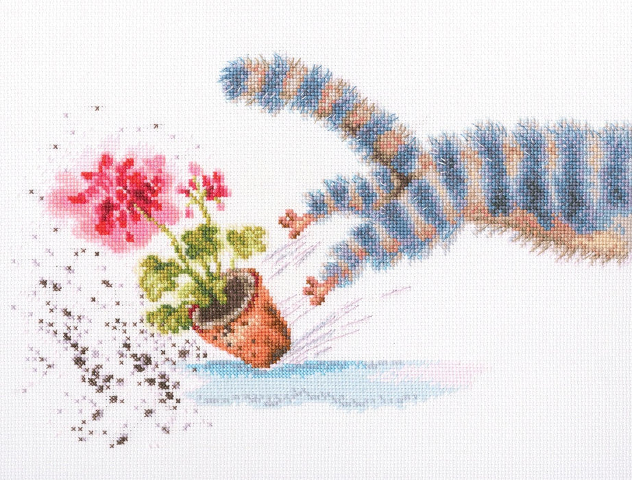 Geranium on the window sill... M841 Counted Cross Stitch Kit - Wizardi