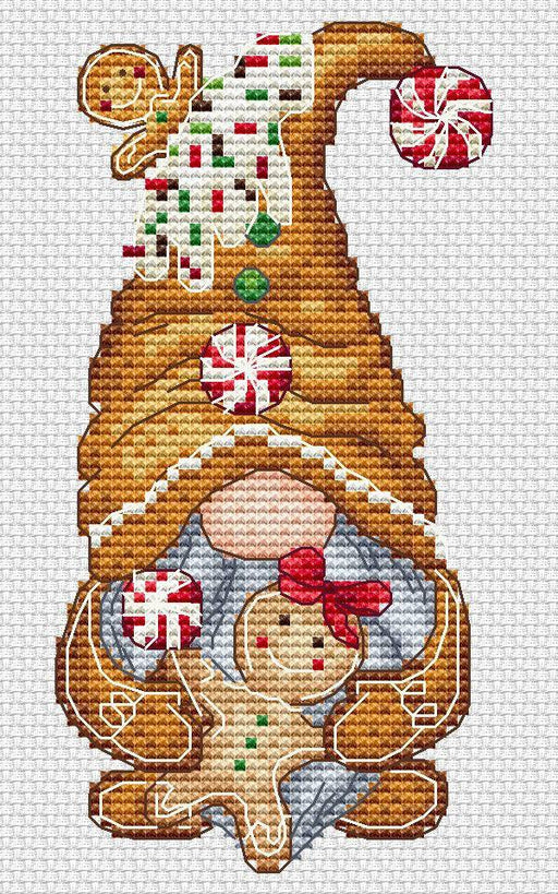 Gingerbread Gnome - PDF Cross Stitch Pattern - Wizardi