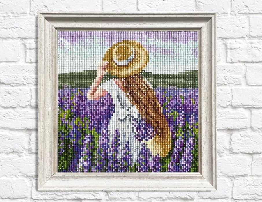 Girl in Lavender Field CS2626 7.9 x 7.9 inches Crafting Spark Diamond Painting Kit - Wizardi