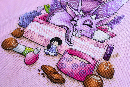 Girly Dragon - PDF Cross Stitch Pattern - Wizardi