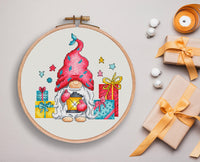 Gnome with a Flashlight. Dwarf - PDF Cross Stitch Pattern - Wizardi