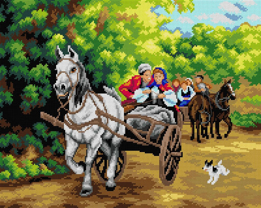 Gobelin canvas for halfstitch without yarn after Alfred Wierusz-Kowalski - Ride 2763M - Wizardi