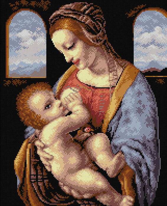 Gobelin canvas for halfstitch without yarn after Leonardo Da Vinci - Madonna Litta 2210M - Wizardi