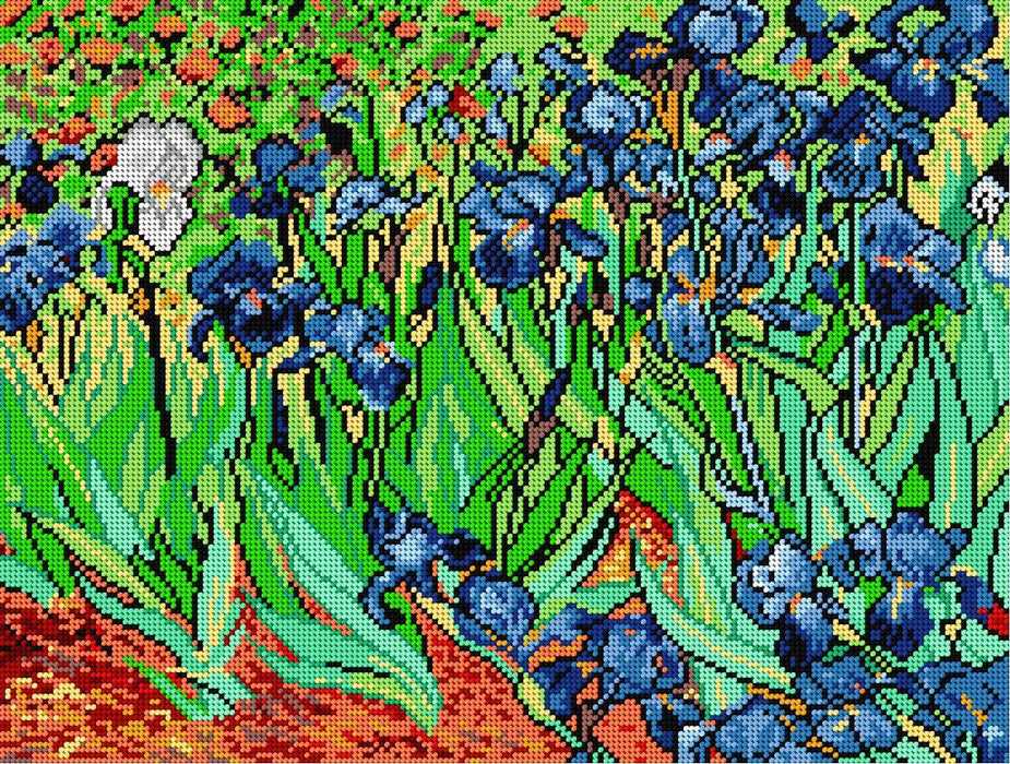 Gobelin canvas for halfstitch without yarn after Vincent van Gogh - Irises 1202M - Wizardi