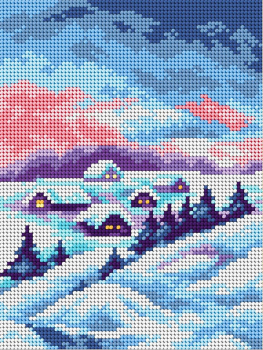 Gobelin canvas for halfstitch without yarn Frosty land 2422F - Wizardi