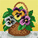 Gobelin canvas for halfstitch without yarn Small Basket of Pansies - Wizardi