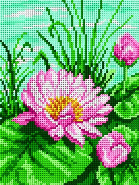 Gobelin canvas for halfstitch without yarn Water Lily - Wizardi