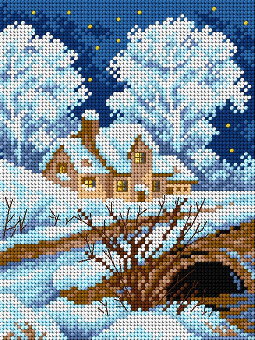 Gobelin canvas for halfstitch without yarn Winter Landscape 2167F - Wizardi